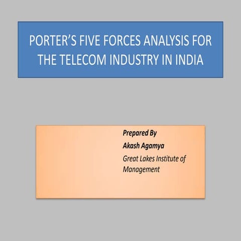 Porters five force analysis for telecom industry