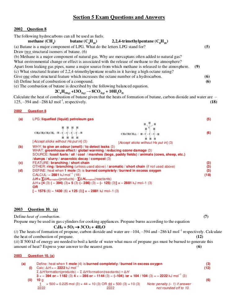 What is the balanced equation for the combustion of butane?