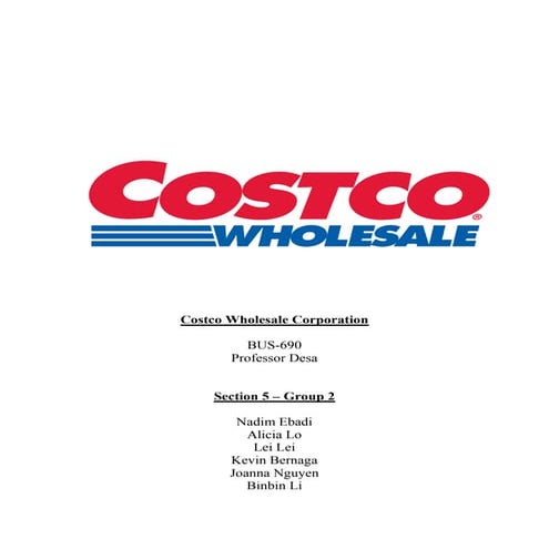 Business Analysis Project - Costco
