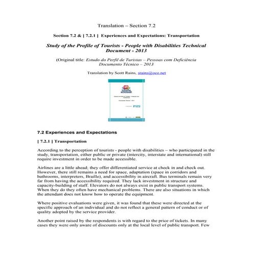 Section [7.2.1] Transportation: Experiences and Expectations -Brazilian Study...