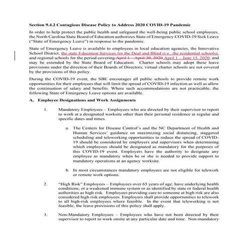 Emergency leave extension May 21