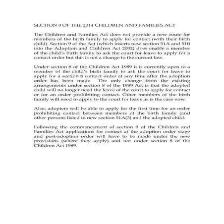 Section 9 of the 2014 children and families act