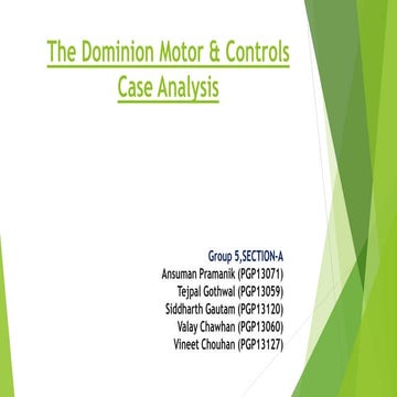 dominion motors case (B2B marketing)