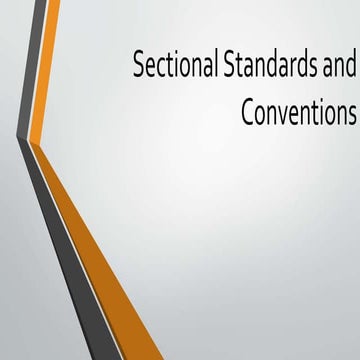 Sectional Standars and Conventions