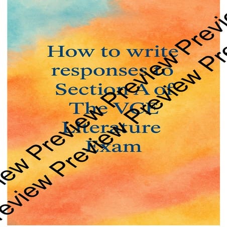 VCE Literature Section A Exam Response Guide