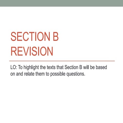 Section B Revision Session