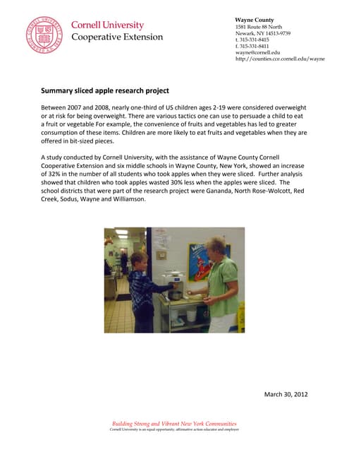 Sectioned fruit results- poster session presentation