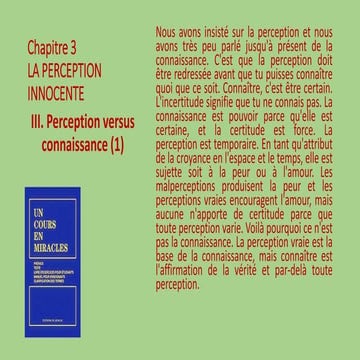 Chapitre 3: III. Perception versus connaissance