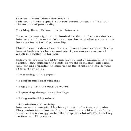 Section I Your Dimension ResultsThis section will explain how y.docx