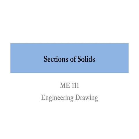 sections of solids engineering graphics unit iv | PDF