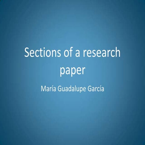 Sections of a research paper