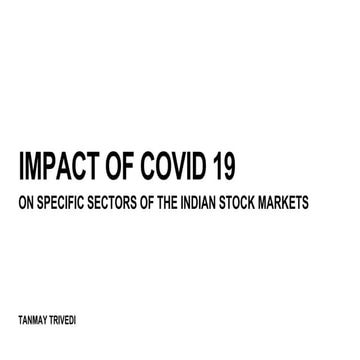 Impact of COVID 19 on different sectors of the Indian economy | PPTX