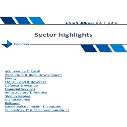 Sector highlights of the budget edelman