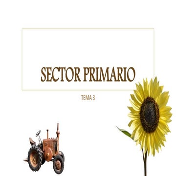 EL SECTORI PRIMARIO .Tema 5 3º ESO GEOGRAFÍA