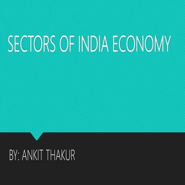Sectors of India Economy