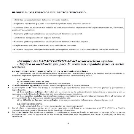 Bloque 9: Sector terciario