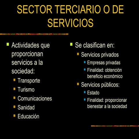 Sector terciario o de servicios