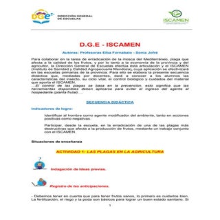 Secuencia didáctica.  Erradicación ...