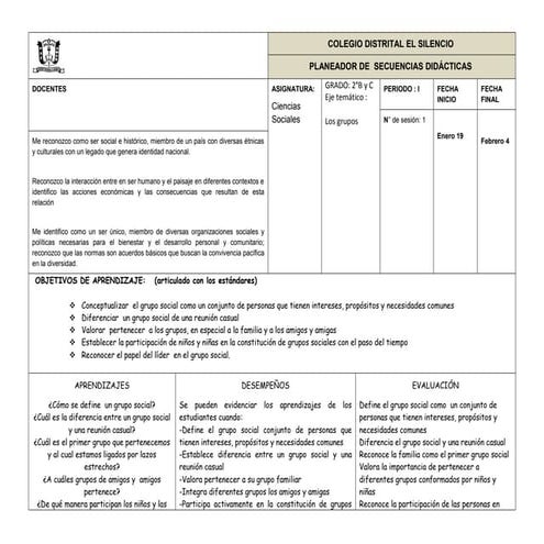 Secuencia  1. los grupos