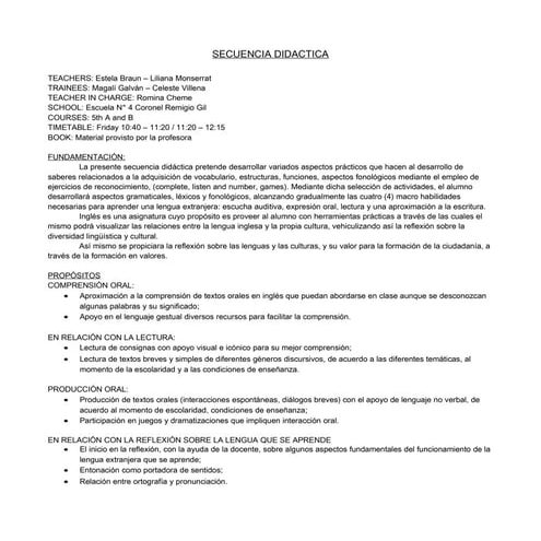 Secuencia didactica school n° 4