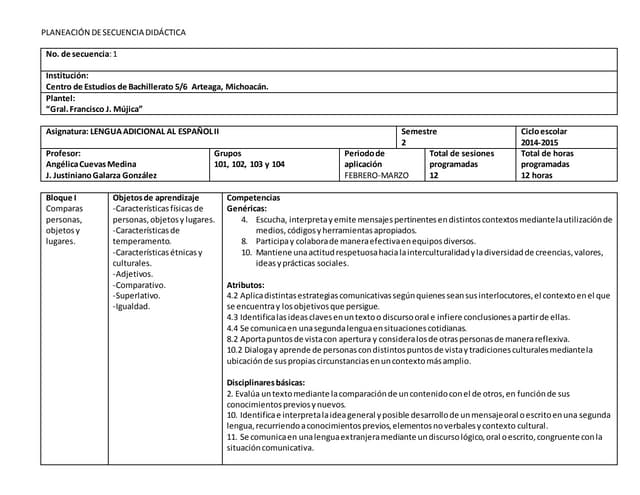 Secuencia didáctica lae II