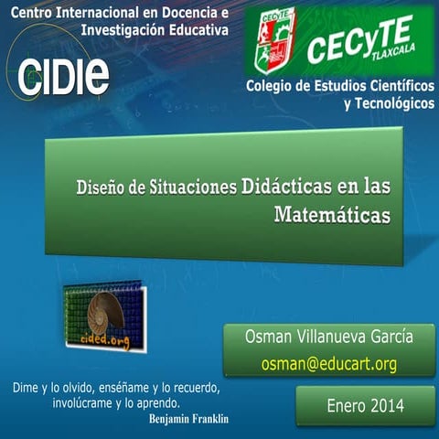 Diseño de Situaciones Didácticas en las Matemáticas