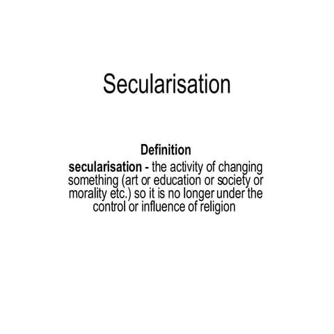 Secularisation