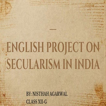 English project of class 12th on secularism 