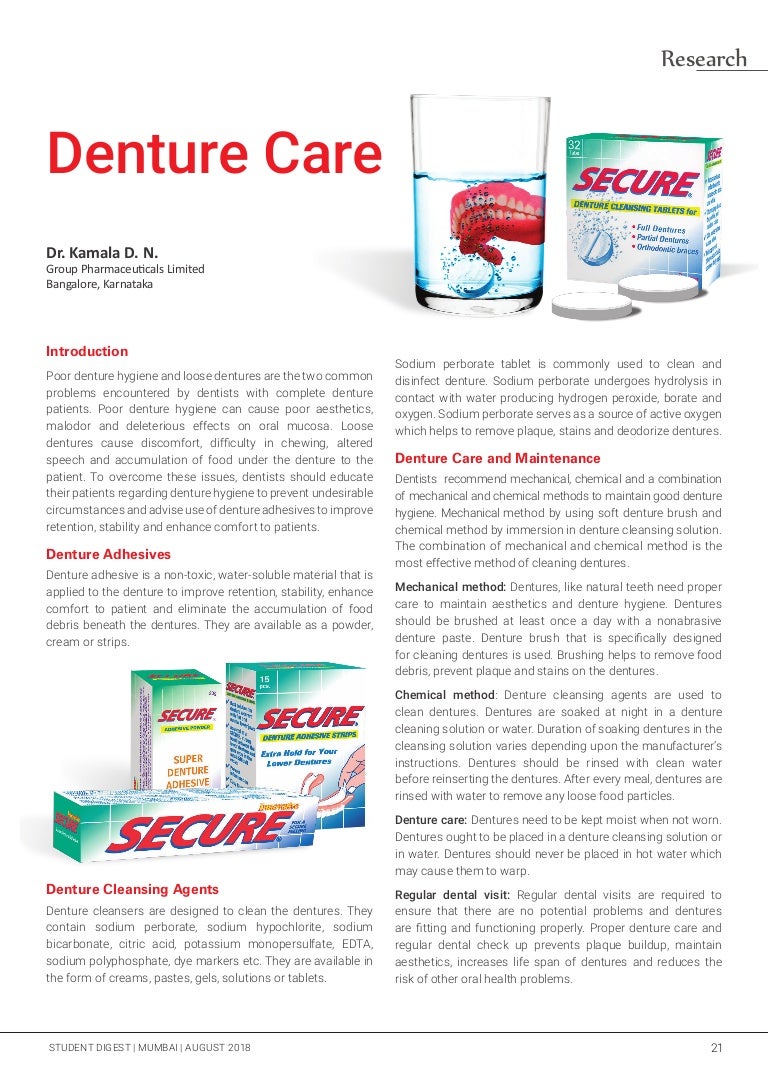 Denture Care and maintainance