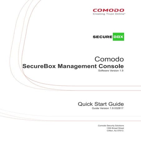 Comodo SecureBox Management Console – Quick Start Guide