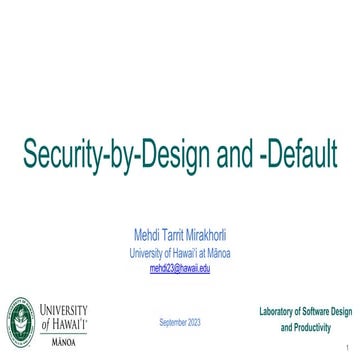  Security-by-Design and -Default