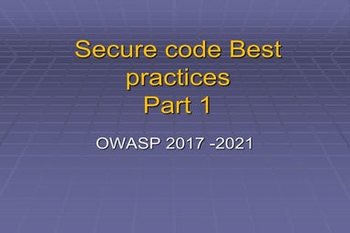 Secure code practices