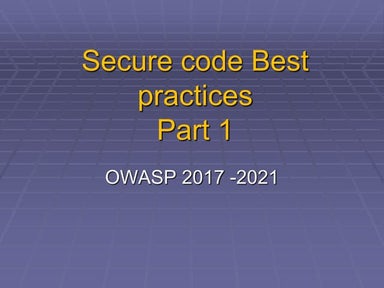 Secure code practices
