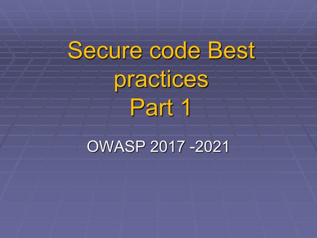 Secure code practices