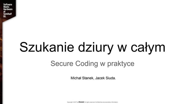 Secure Coding w praktyce.