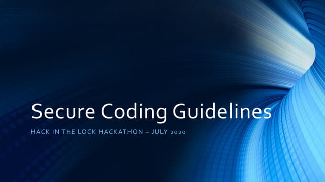 Secure coding guidelines