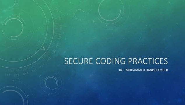 Secure coding practices