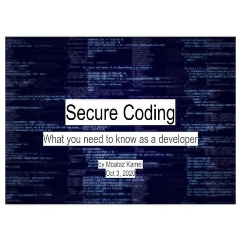 Secure coding presentation Oct 3 2020 | PPT