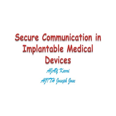 Secure Communication In Imd