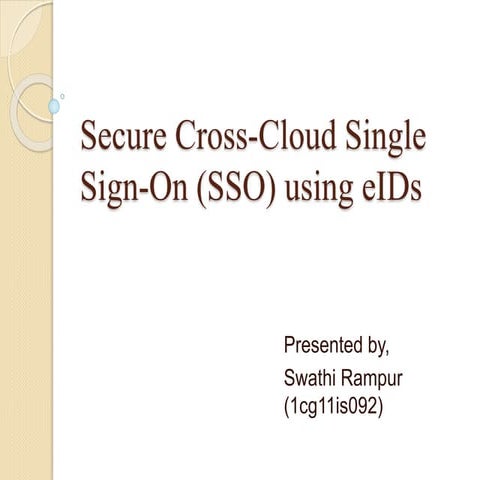 Secure cross cloud single sign-on (sso) using eid's