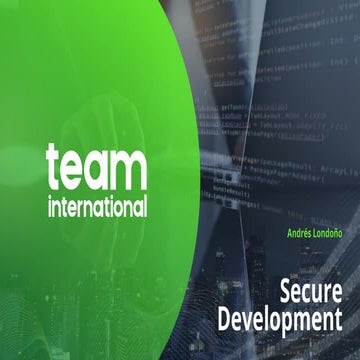 Secure Development, Seguridad al Codificar