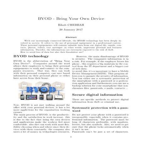 BYOD - Bring Your Own Device