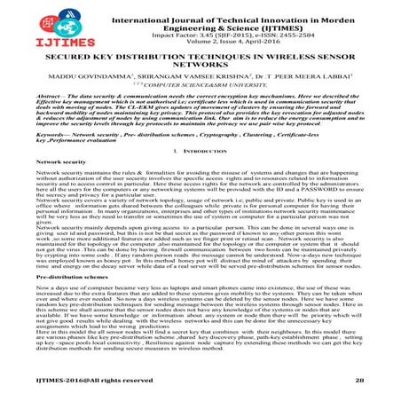 Secured key distribution techniques in wireless sensor networks 150429171406