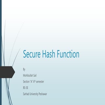 Secure hash function | PPTX