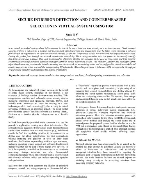 Secure intrusion detection and countermeasure selection in virtual system usi...