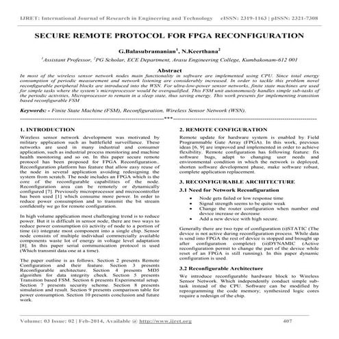 Secure remote protocol for fpga reconfiguration