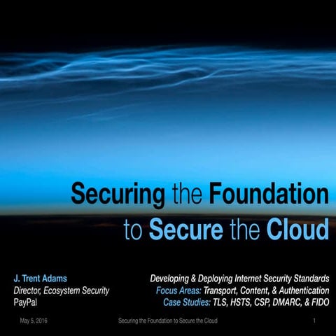 Securing the Foundation to Secure the Cloud