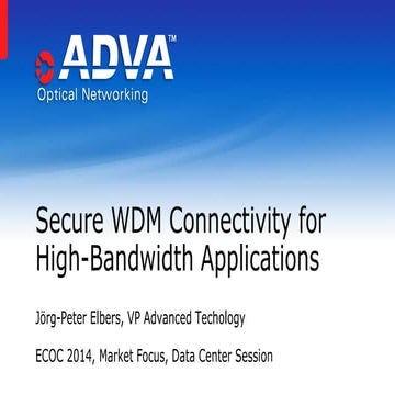 Secure WDM Connectivity for High-Bandwidth Applications