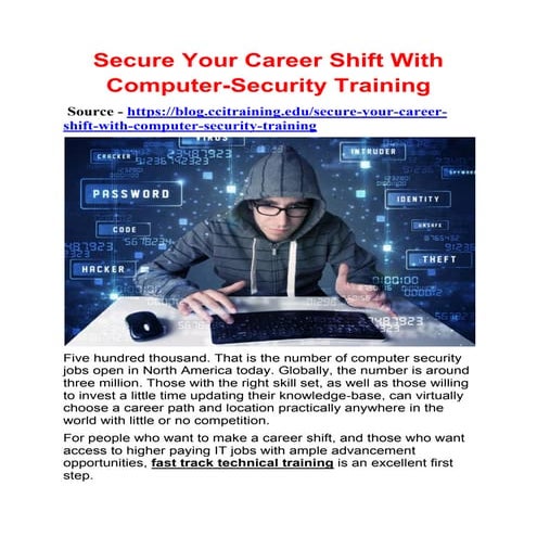 Secure Your Career Shift With Computer-Security Training
