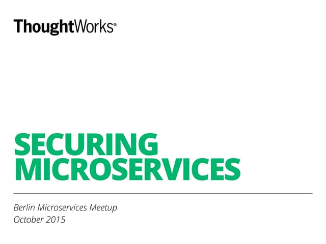 BETA - Securing microservices